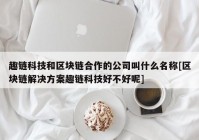 趣链科技和区块链合作的公司叫什么名称[区块链解决方案趣链科技好不好呢]